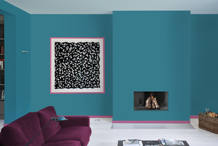 ROOMMATES, Düsseldorf, Katharina Hagemann, Grafik Designer, Nicola Warnholtz, Interior Designer, digitale Bildbearbeitung, digitale Ansichten, Farbberatung, farbliche Raumkonzepte, Kaminzimmer, türkisfarbene Wand, Farbton Batosta 109, Farbton Diva 114, Anna v. Mangoldt